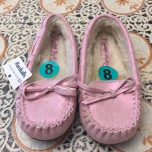 Cynthia Rowley Pink Pearlized Moccasins, SZ 8, NWT